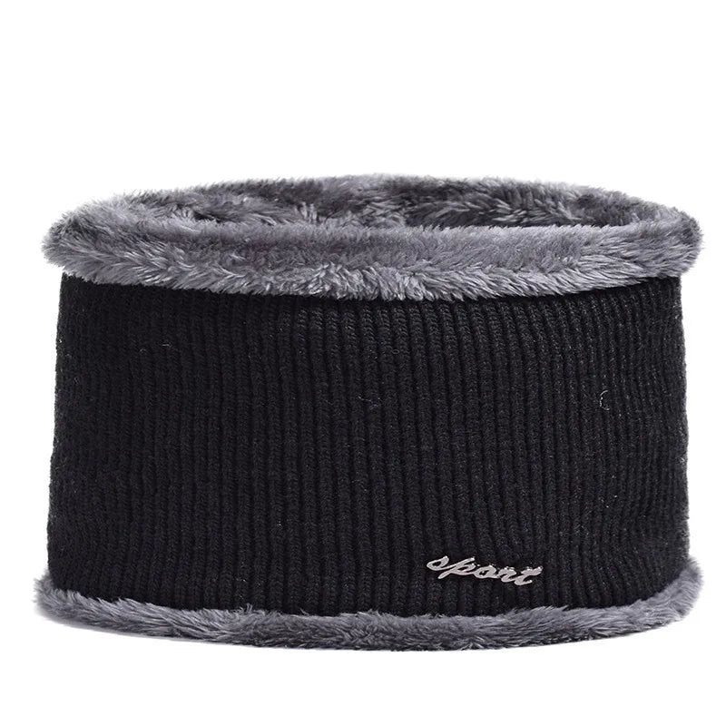 New Winter Men's Hat β Outdoor Ear Protection Warm Knitted Cap with Windproof Visor, Thick Bicycle Scarf Cap for Men